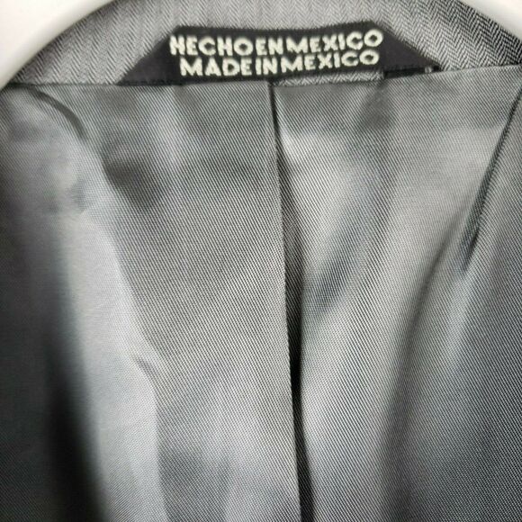 Stafford Men's Blazer Size 44 Gray Herringbone Jacket Reg 2-Button Sports Coat - Picture 8 of 8